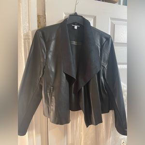 BAR lll Women's Faux-Leather Flyaway Jacket